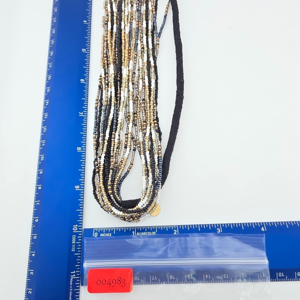 Vintage CHAN LUU Seed Bead Necklace Bohemian Long Multistrand Multicolor 40" - Picture 7 of 7